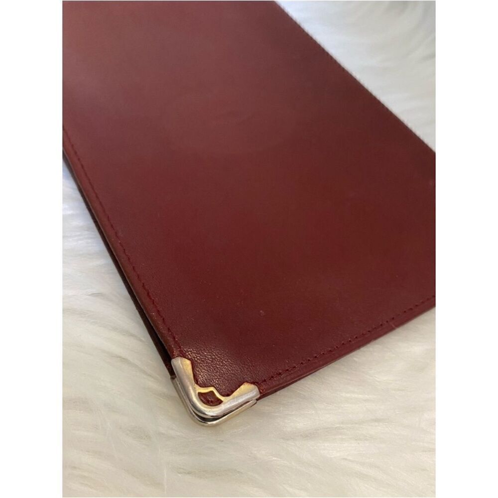 🛍️ Cartier Must de Cartier 21 Bordeaux Leather Clutch/Pouch Bag Circa 1990s - Picture 6 of 15